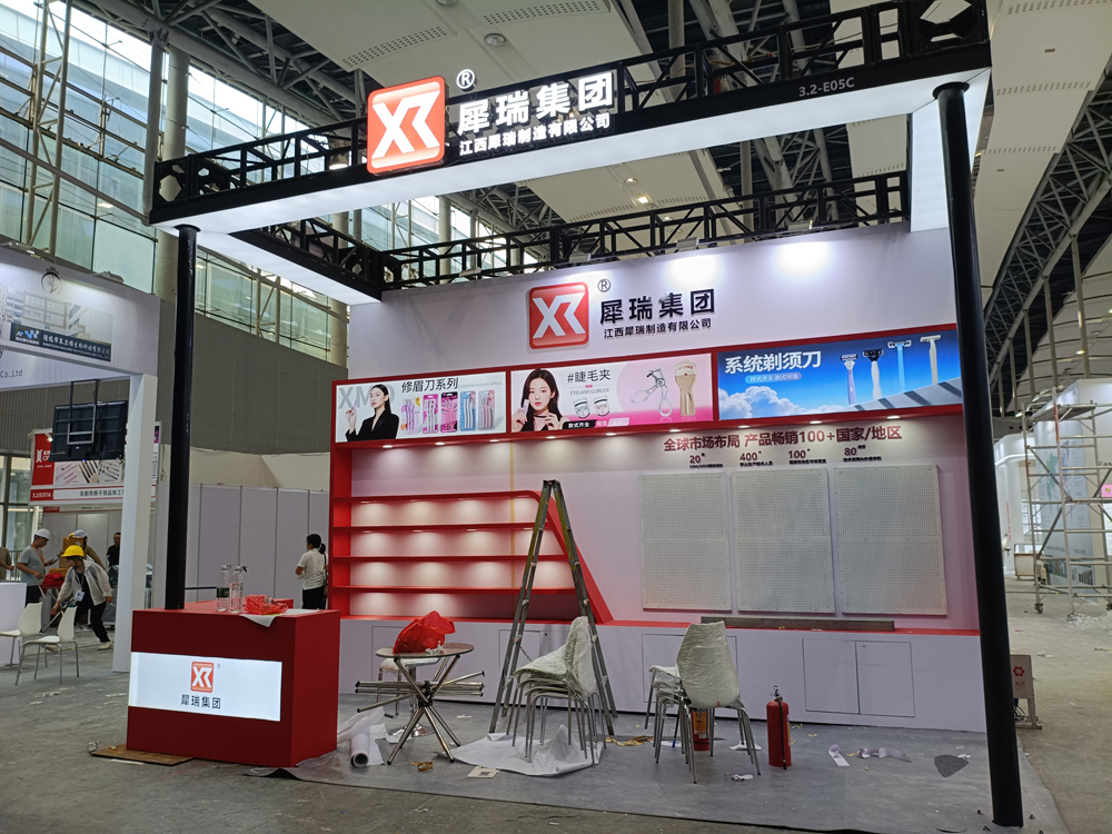 犀瑞集團展臺搭建第二天現場效果