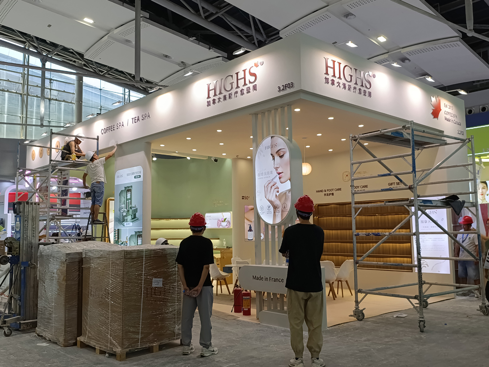 加拿大海斯展臺搭建第二天現場效果