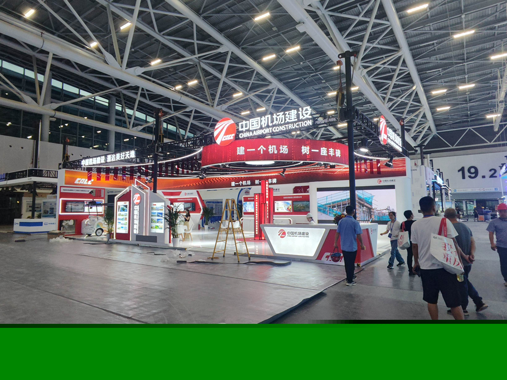 廣州機場展展臺搭建第二天現場效果