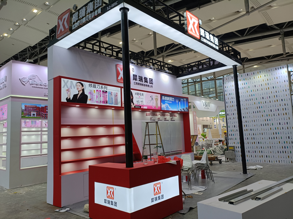 犀瑞集團展臺搭建第二天現場效果