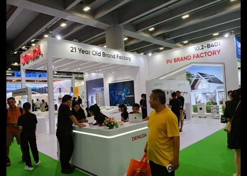 2025年8月廣州光伏太陽能展DEMUDA展臺搭建現(xiàn)場效果