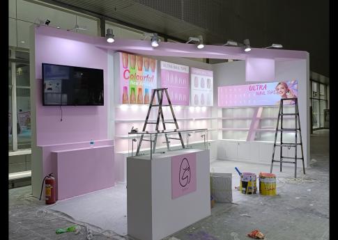 2025年9月廣州美博會DTP美甲展臺搭建第二天現場效果