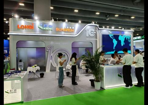 2025年8月廣州光伏太陽能展科盛展臺搭建現場效果