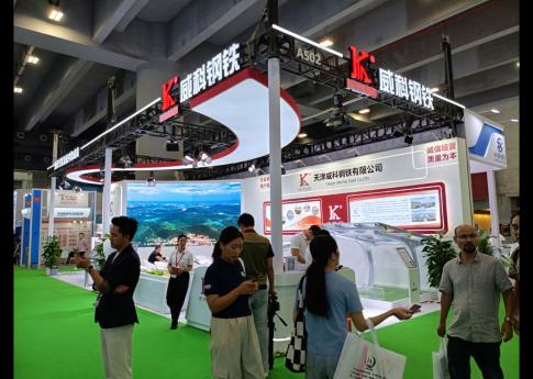 2025年8月廣州光伏太陽能展天津威科鋼鐵有限公司展臺搭建現場效果