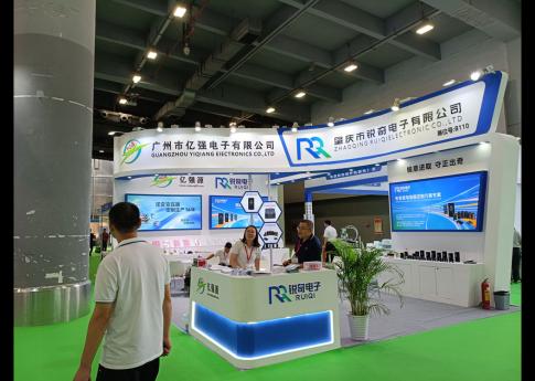 2025年8月廣州光伏太陽能展億強電子與銳奇電子聯營展臺搭建現場效果