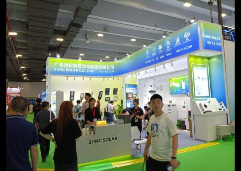 2025年8月廣州光伏太陽能展廣東世紀明匠光電科技有限公司展臺搭建現(xiàn)場效果