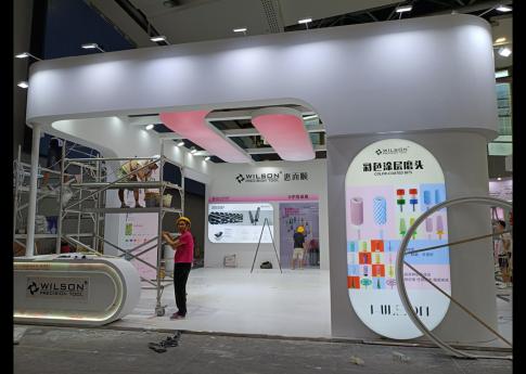 2025年9月廣州美博會惠而順展臺搭建第二天現場效果